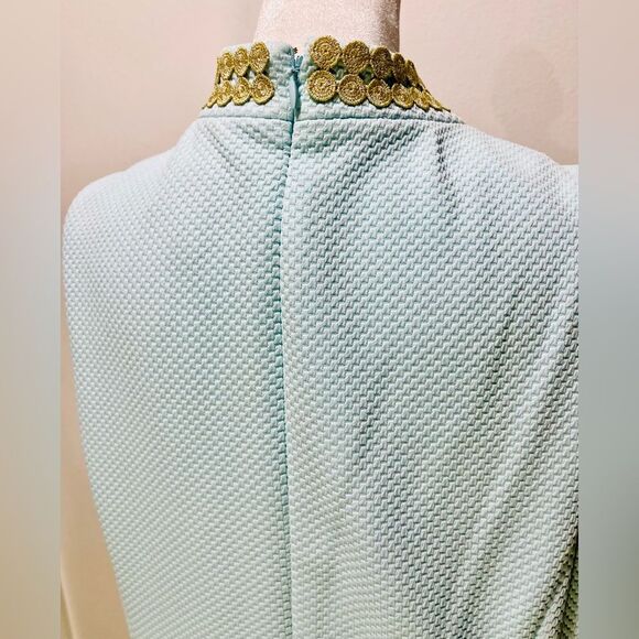 Pappagallo dress aqua blue career business office summer festive women’s 14 - Picture 8 of 11